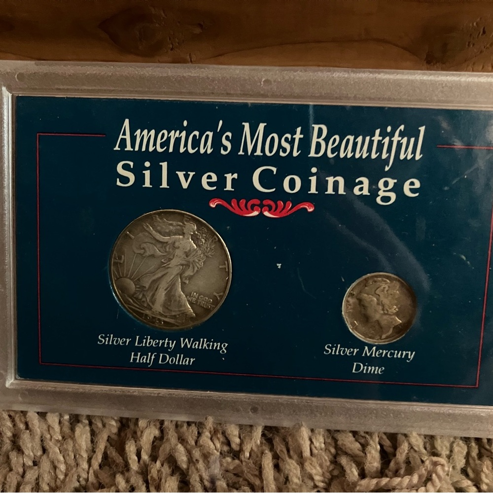 Silver Liberty Walking Half Dollar and Mercury Dime Set